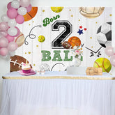 Retro Bälle Sport Holz Getreide 2 Geburtstag Hintergrund